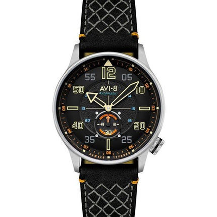 AVI-8 Hawker Typhoon Baldwin Automatisk læderrem Cool Black Dial AV-4119-01 herreur