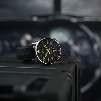 AVI-8 Hawker Typhoon Baldwin Automatisk læderrem Cool Black Dial AV-4119-01 herreur