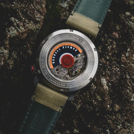 AVI-8 Hawker Typhoon Baldwin Automatisk læderrem Dark Khaki Dial AV-4119-04 herreur