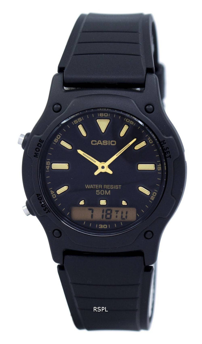 Casio Analog Digital kvarts dobbelt tid AW-49HE-1AVDF AW-49HE-1AV Herreur