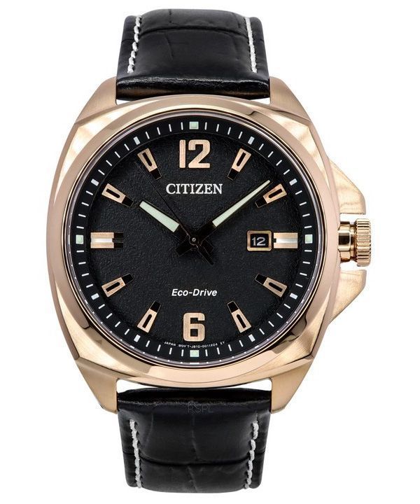 Citizen Eco-Drive Sport Luksus Endicott Læderrem Sort Urskive AW1723-02E 100M herreur