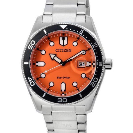 Citizen Eco-Drive rustfrit stål orange skive AW1760-81X 100M herreur