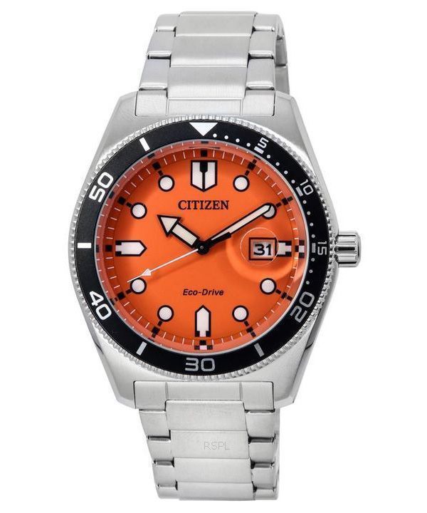 Citizen Eco-Drive rustfrit stål orange skive AW1760-81X 100M herreur