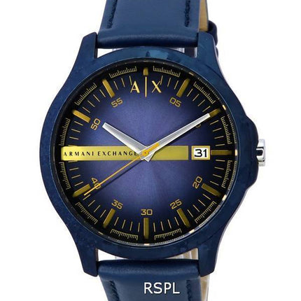 Armani Exchange Hampton læderrem Blue Dial Quartz AX2442 Herreur