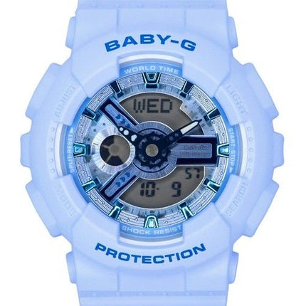 Casio Baby-G Analog Digital Blå Resin Rem Blue Dial Quartz BA-110YK-2A 100M dameur