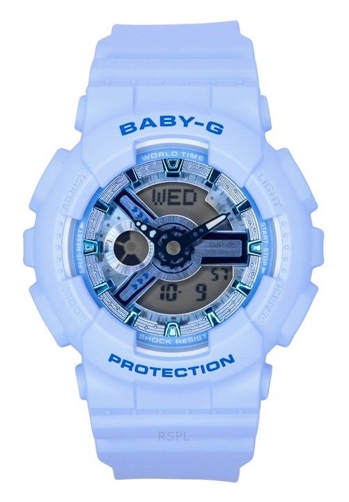 Casio Baby-G Analog Digital Blå Resin Rem Blue Dial Quartz BA-110YK-2A 100M dameur