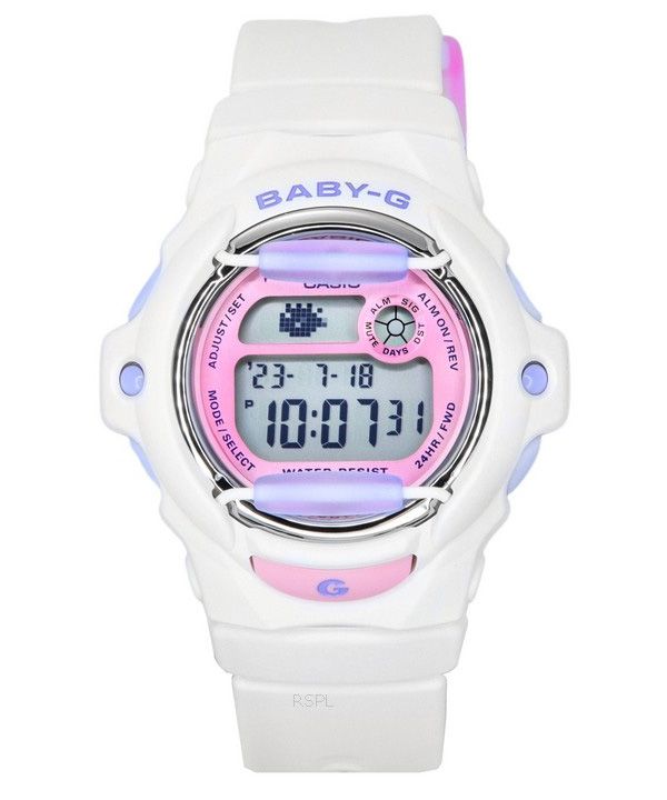 Casio Baby-G Basic Digital hvid harpiksrem Quartz BG-169PB-7 200M dameur