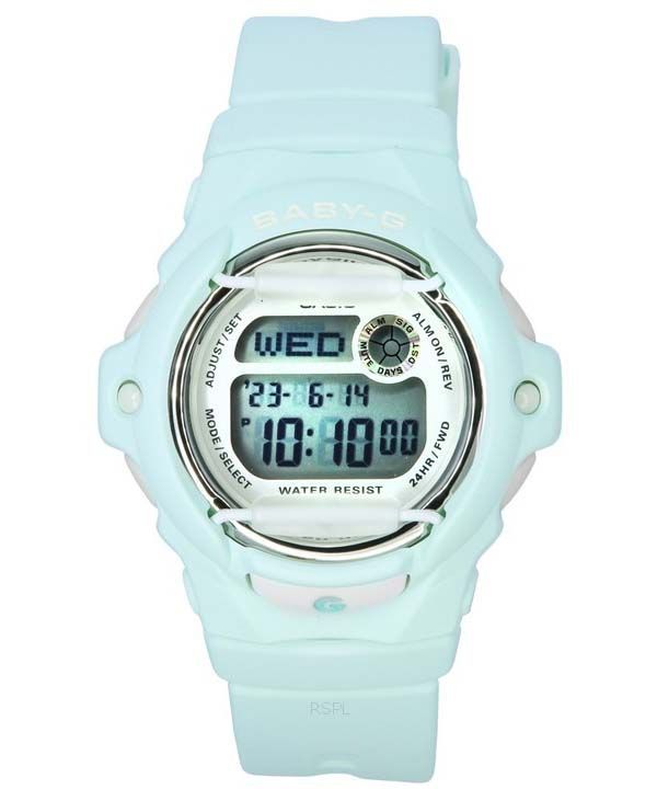 Casio Baby-G digital pastelgrøn harpiksrem Quartz BG-169U-3 200M dameur