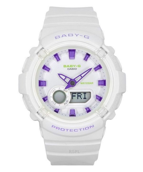 Casio Baby-G Analog Digital Resin Rem Hvid Urskive Quartz BGA-280DN-7A 100M dameur