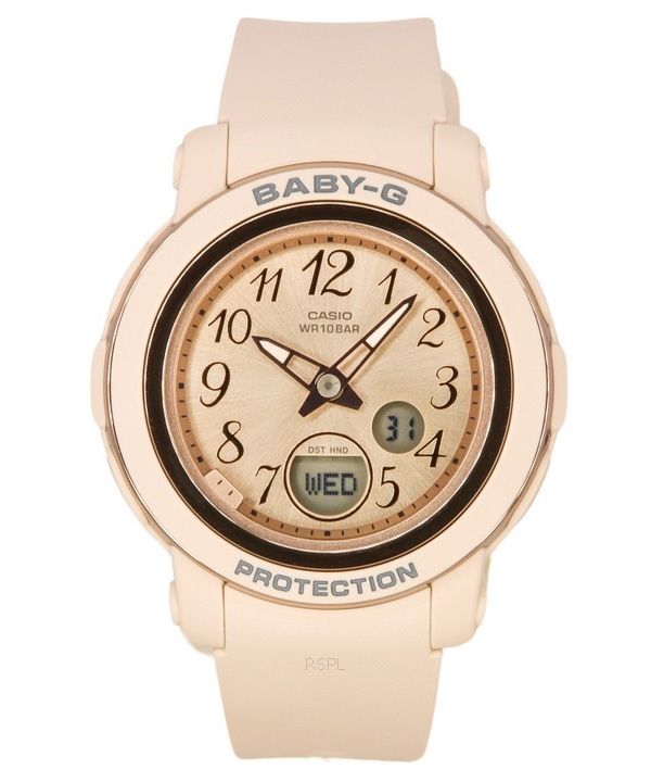 Casio Baby-G analog digital harpiksrem Roseguldskive Quartz BGA-290SA-4A 100M dameur