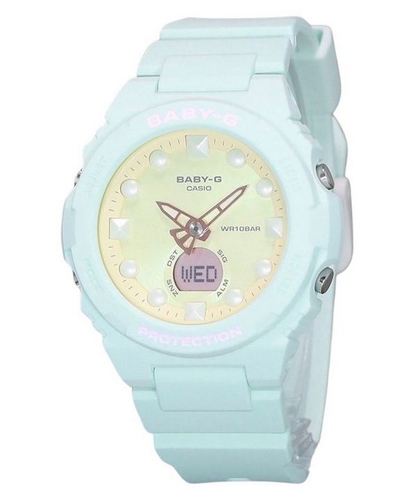 Casio Baby-G futuristisk holografisk analog digital gul skive Quartz BGA-320FH-3A 100M dameur