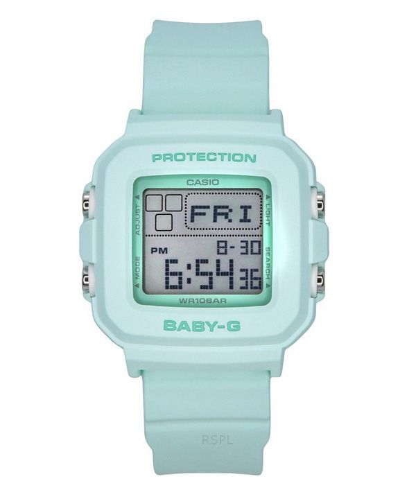 Casio Baby-G digital harpiksrem Mintgrøn skive Quartz BGD-10-3 100M dameur