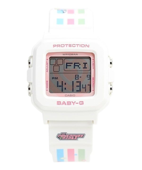 Casio Baby-G Plus The Powerpuff Girls Collaboration Digital Quartz BGD-10KPP-7 100M dameur med speciel holder