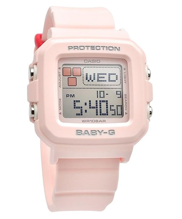 Casio Baby-G Plus Digital Pink Resin Rem Quartz BGD-10L-4 100M dameur med ekstra båndløkker