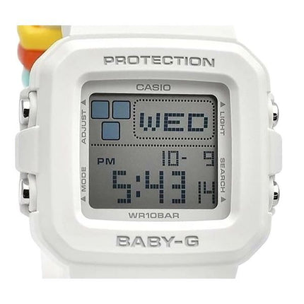 Casio Baby-G Plus digital hvid harpiksrem Quartz BGD-10L-7 100M dameur med ekstra båndløkker