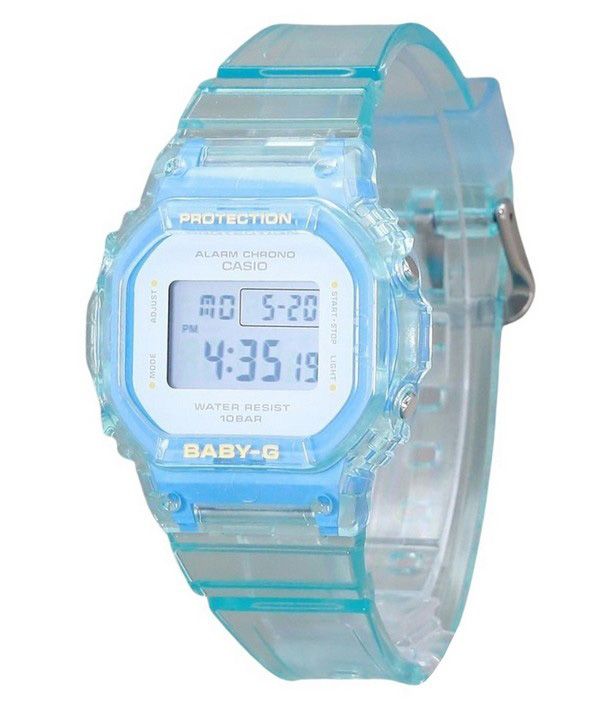 Casio Baby-G Digital Summer Jelly Transparent Lyseblå Resin Rem Quartz BGD-565SJ-2 100M dameur