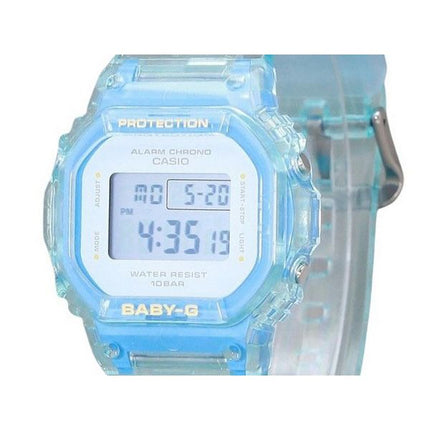 Casio Baby-G Digital Summer Jelly Transparent Lyseblå Resin Rem Quartz BGD-565SJ-2 100M dameur