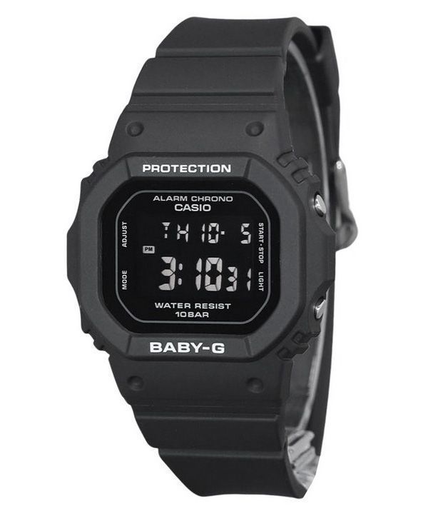 Casio Baby-G digital sort harpiksrem Quartz BGD-565U-1 100M dameur