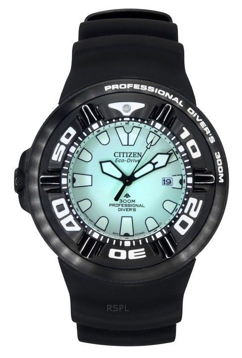 Citizen Promaster PU-rem med grøn skive Eco-Drive Diver's BJ8055-04X 300M herreur