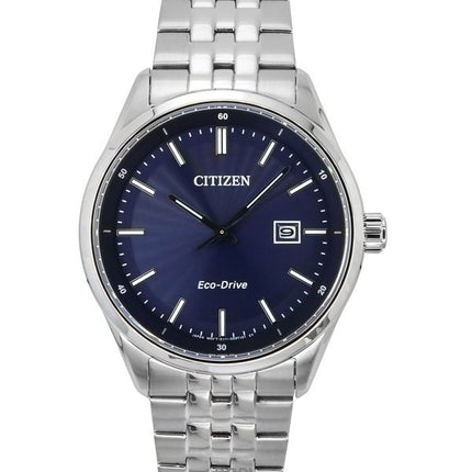 Citizen Eco-Drive rustfrit stål blå skive BM7560-59L 100M herreur