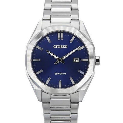 Citizen Eco-Drive rustfrit stål mørkeblå skive BM7600-81L 100M herreur