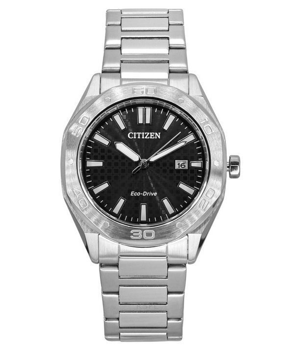 Citizen Eco-Drive rustfrit stål sort skive BM7630-80E 100M herreur