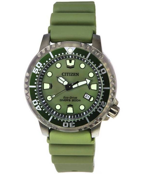 Citizen Promaster Marine Eco-Drive Green Dial Diver's BN0157-11X 200M herreur