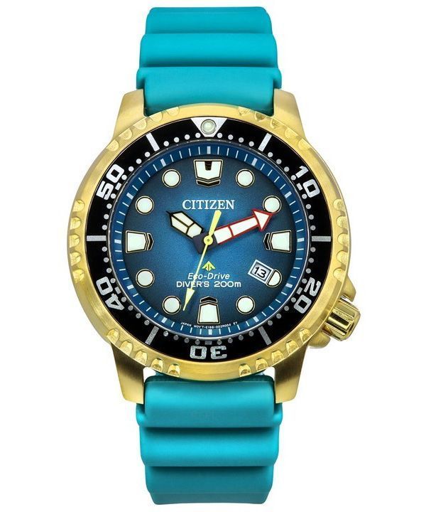 Citizen Promaster Dive polyurethanrem turkis urskive Eco-Drive Diver&#39,s BN0162-02X 200m herreur