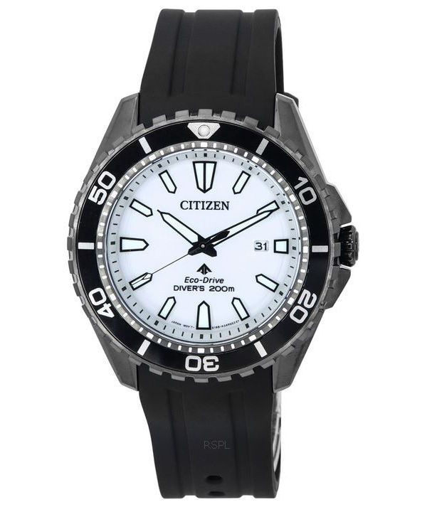 Citizen Promaster Marine gummirem Hvid skive Eco-Drive Diver's BN0197-08A 200M herreur