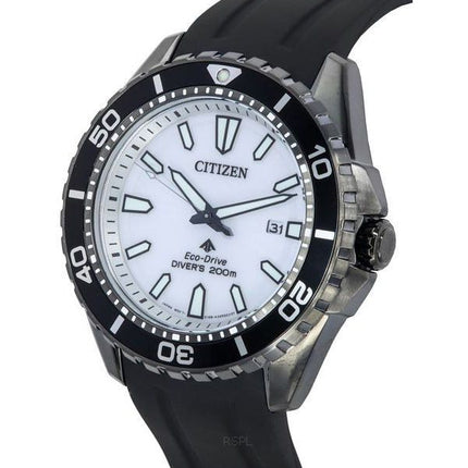 Citizen Promaster Marine gummirem Hvid skive Eco-Drive Diver's BN0197-08A 200M herreur