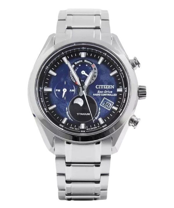 Citizen Tsuku-yomi Chronograph Moon Phase Super Titanium Blue Dial Eco-Drive BY1010-81L 100M herreur