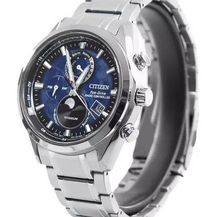 Citizen Tsuku-yomi Chronograph Moon Phase Super Titanium Blue Dial Eco-Drive BY1010-81L 100M herreur