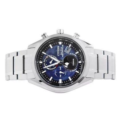 Citizen Tsuku-yomi Chronograph Moon Phase Super Titanium Blue Dial Eco-Drive BY1010-81L 100M herreur