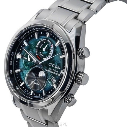 Citizen Radiostyret månefase Super Titanium Green Dial Eco-Drive BY1010-81X 100M herreur