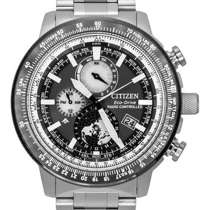 Citizen Promaster Geo Trekker rustfrit stål grå skive Eco-Drive BY3006-53H 200M herre pilotur