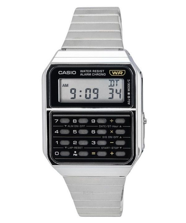 Casio Vintage Digital Lommeregner Rustfrit Stål Kvarts CA-500WE-1A Herreur