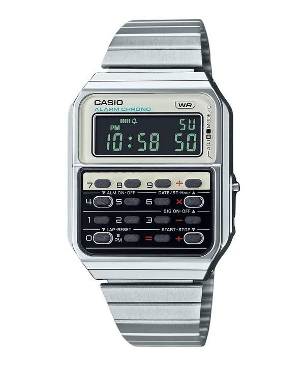 Casio Vintage Heritage Colors Digital rustfrit stål Quartz CA-500WE-7B Unisex lommeregnerur