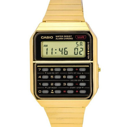 Casio Vintage Digital Lommeregner Guldfarvet rustfrit stål Quartz CA-500WEG-1A herreur