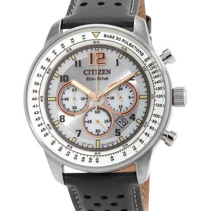 Citizen Chronograph læderrem Grå skive Eco-Drive CA4500-24H 100M herreur