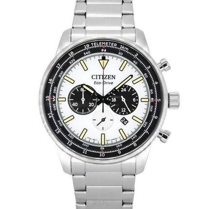 Citizen Eco-Drive Chronograph rustfrit stål hvid skive CA4500-91A 100M herreur