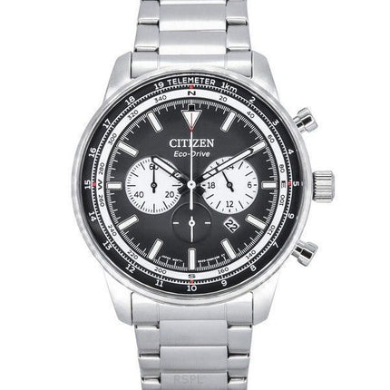 Citizen Eco-Drive kronograf rustfrit stål sort skive CA4500-91E 100M herreur