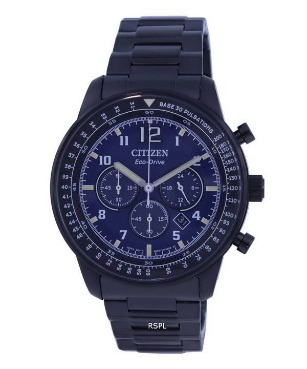 Citizen Chronograph Blue Dial rustfrit stål Eco-Drive CA4505-80M 100M herreur