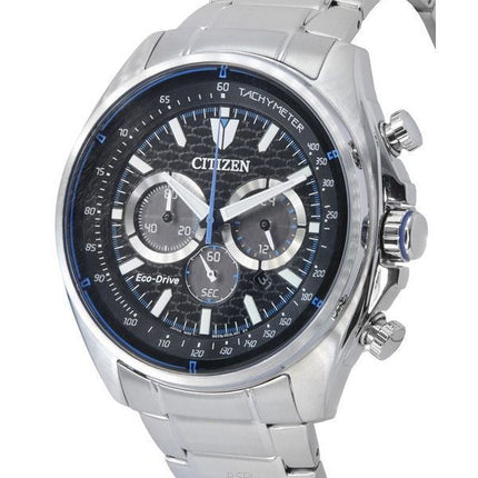 Citizen Eco-Drive kronograf rustfrit stål sort skive CA4560-81E 100M herreur