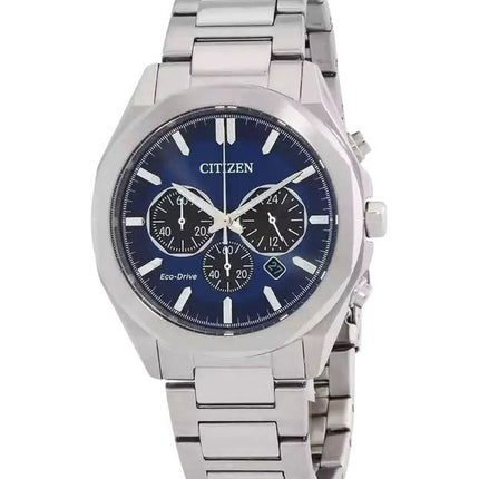 Citizen Eco-Drive Chronograph rustfrit stål blå skive CA4590-81L 100M herreur