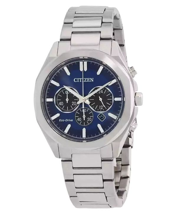 Citizen Eco-Drive Chronograph rustfrit stål blå skive CA4590-81L 100M herreur