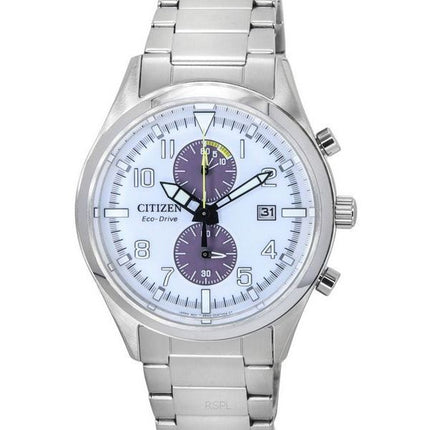 Citizen Classic Eco-Drive Chronograph rustfrit stål hvid skive CA7028-81A 100M herreur