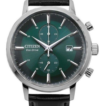 Citizen Eco-Drive Chronograph læderrem Grøn skive CA7069-24X herreur