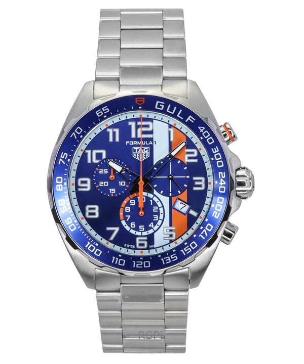 Tag Heuer Formula 1 Chronograph X Gulf Stainless Steel Blue Dial Quartz Diver&#39,s CAZ101AT.BA0842 200M herreur