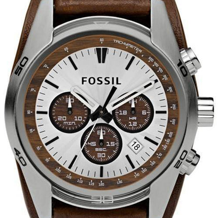 Fossile manchet Chronograph Tan læder CH2565 Herreur