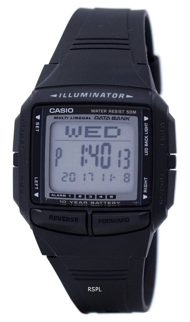 Casio Illuminator flersprogede Databank dobbelt tid Digital DB-36-1AV Herreur